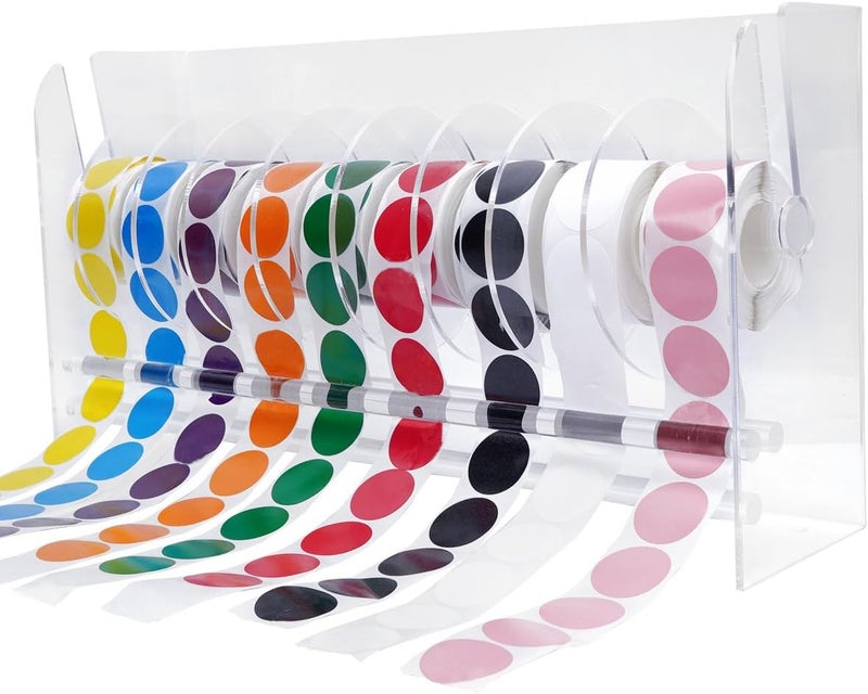 UCEC 9 Disks Sticker Roll Dispenser, Acrylic Label Sticker Holder, Roll Holder Organizer for Small Hand Workers, Offices and Homes - Image 1